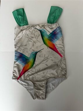 Pepita & Me Girls Hummingbird Multicolor One Piece Swimsuit size 10